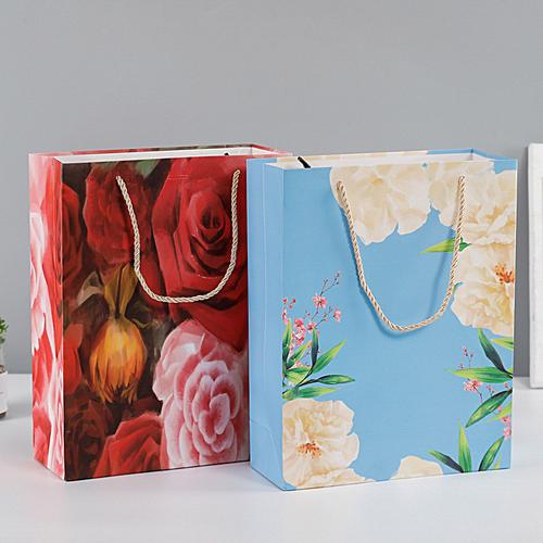 廠家批發手提袋紙袋設計牛皮白卡紙花卉紙袋禮品紙袋可印刷logo
